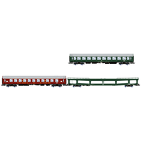 RIVAROSSI HR4418 H0 3-tlg. Set des Autoreisezug „Berlin – Lörrach“ aus 1 x Bc, 1 x WLAB und 1 x DDm, DR, Ep. IV von RIVAROSSI
