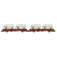 RIVAROSSI HR6458 H0 2-tlg Set 2-achs. Flachwagen Kls ohne Rungen 2 VW T2 "Deutsche Bundesbahn", DB, Ep. IV RIVAROSSI HR6458 H0 2-tlg Set 2-achs. Flachwagen Kls ohne Rungen 2 VW T2 "Deutsche Bundesbahn", DB, Ep. IV von RIVAROSSI