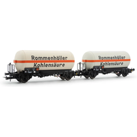RIVAROSSI HR6644 H0 2-tlg. Set 2-achs. Gaskesselwagen „Rommenhöller Kohlensäure“, DB, Ep. IV RIVAROSSI HR6644 H0 2-tlg. Set 2-achs. Gaskesselwagen „Rommenhöller Kohlensäure“, DB, Ep. IV von RIVAROSSI