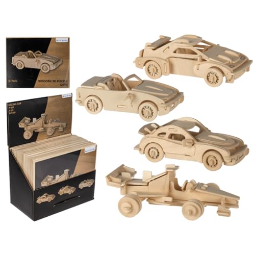 RIVIERA GAMES – 76 – 6048 – Puzzle – Puzzle aus Holz – 4 Stück – Autos von RIVIERA GAMES