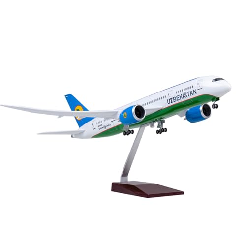 RIVPAHGQ Replika Flugzeugmodelle 1/130 Diecast Modell Sammeln Flugzeug 43cm for Uzbekistan Airways for Boeing 787 Skala Passagier Flugzeug Vorgefertigte Luftfahrzeug Modelle(NO Light) von RIVPAHGQ