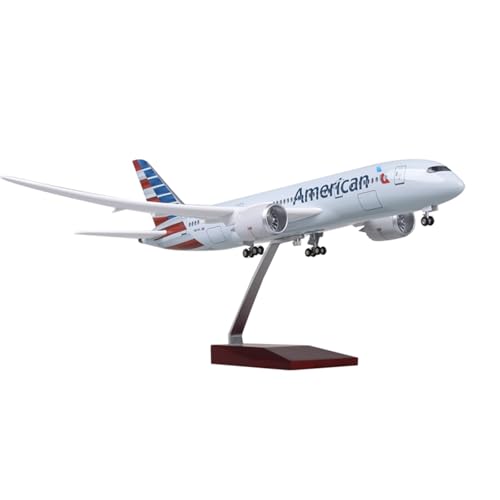RIVPAHGQ Replika Flugzeugmodelle 1/130 Simulation Zivilflugzeugmodell 43cm for American Airlines 787 Modellflugzeugrepliken Mit Rädern Vorgefertigte Luftfahrzeug Modelle(NO Light) von RIVPAHGQ