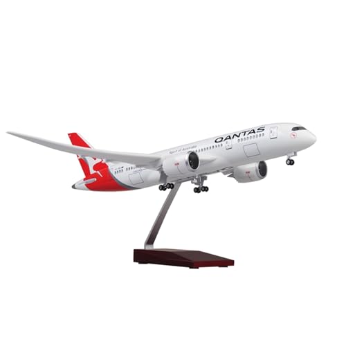 RIVPAHGQ Replika Flugzeugmodelle 1/130 Simulation Zivilflugzeugmodell 43cm for Qantas for Boeing 787 Maßstabmodell Flugzeugrepliken Mit Rädern Vorgefertigte Luftfahrzeug Modelle(with Light) von RIVPAHGQ