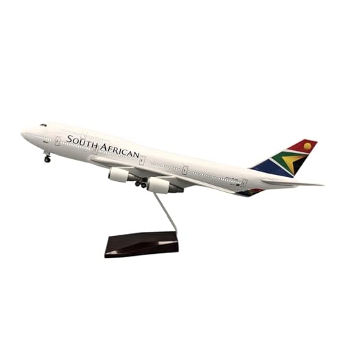 RIVPAHGQ Replika Flugzeugmodelle 1/150 Diecast Modell Sammeln Flugzeug 47cm South African Airways for Boeing 747 Skala Passagier Flugzeug Vorgefertigte Luftfahrzeug Modelle(with Light) von RIVPAHGQ