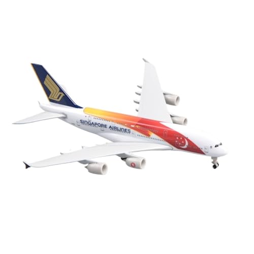 RIVPAHGQ Replika Flugzeugmodelle 1/400 Skala Zivilen Flugzeug Replik 18cm Singapore Airlines for Airbus A380 Flugzeug Modell for Luftfahrt Display Vorgefertigte Luftfahrzeug Modelle von RIVPAHGQ