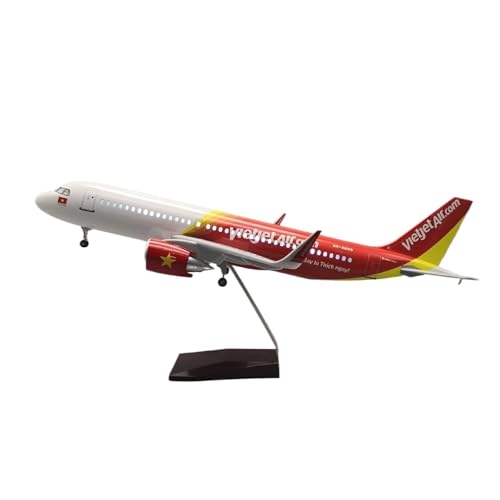 RIVPAHGQ Replika Flugzeugmodelle 1/80 Druckguss-Modellflugzeug for Sammeln, 47 cm, VietJet Air, Passagierflugzeug-Repliken Im Maßstab for Airbus A320 Vorgefertigte Luftfahrzeug Modelle(with Light) von RIVPAHGQ