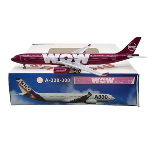 RIVPAHGQ Replika Flugzeugmodelle 1:400 15CM Fertige Flugzeugreplik Für Wow Air A330-300 TF-Gay Modellflugzeug Im Maßstab 1:400 Für Luftfahrtfans Vorgefertigte Luftfahrzeug Modelle von RIVPAHGQ