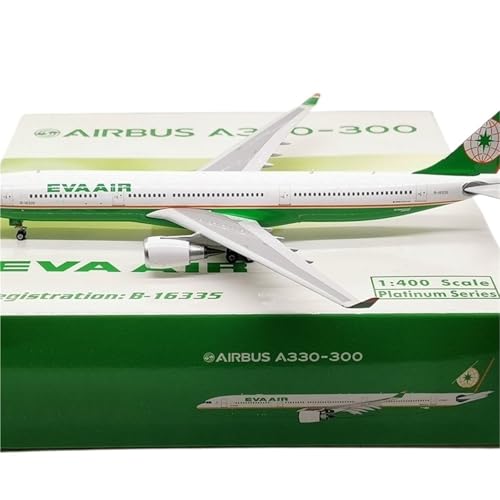 RIVPAHGQ Replika Flugzeugmodelle 1:400 15CM Statisches Display-Flugzeugmodell Für Eva Air A330-300 B-16335 Maßstab Lebensechte Modellflugzeugdekorationen Vorgefertigte Luftfahrzeug Modelle von RIVPAHGQ