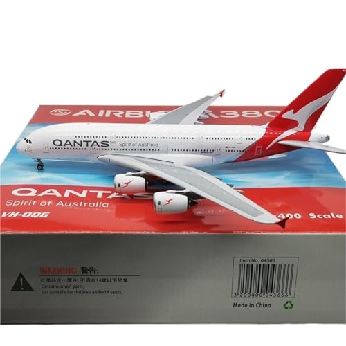 RIVPAHGQ Replika Flugzeugmodelle 1:400 18CM Hochdetailliertes Verkehrsflugzeugmodell Deutschland für Qantas Airbus A380 VH-OQG Maßstab Flugzeug Miniatur Vorgefertigte Luftfahrzeug Modelle von RIVPAHGQ