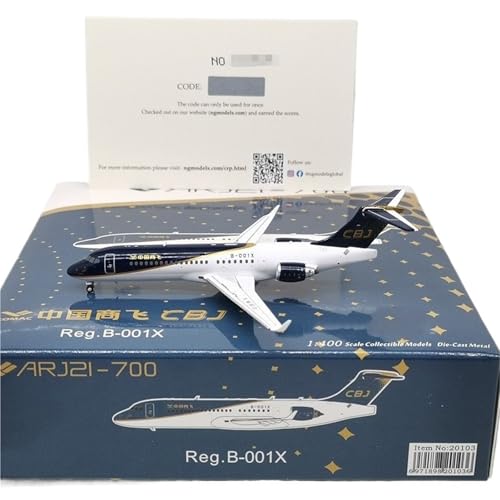RIVPAHGQ Replika Flugzeugmodelle 1:400 8CM Fertigen Metall Airliner Modell 21013 Für COMAC ARJ21B B-001X CBJ Flugzeug Büro Schreibtisch Dekor Vorgefertigte Luftfahrzeug Modelle von RIVPAHGQ