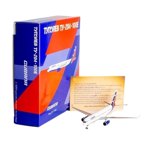 RIVPAHGQ Replika Flugzeugmodelle 1:400 Hochdetailliertes Druckguss-Flugzeugmodell Flugzeugsammlung Für Cuban Airlines Tu-204-100E CU-T1702 Vorgefertigte Luftfahrzeug Modelle von RIVPAHGQ
