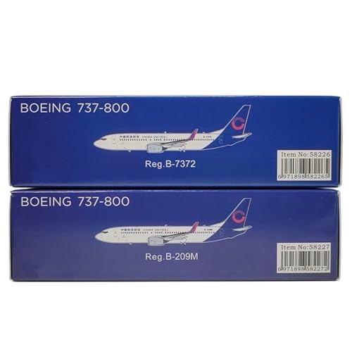 RIVPAHGQ Replika Flugzeugmodelle 1:400 Legierungsflugzeug Miniatur China United Airlines Für Boeing B737-800 B-7372 B-209M Maßstab Modellflugzeug Vorgefertigte Luftfahrzeug Modelle(Two Aircraft Sets) von RIVPAHGQ