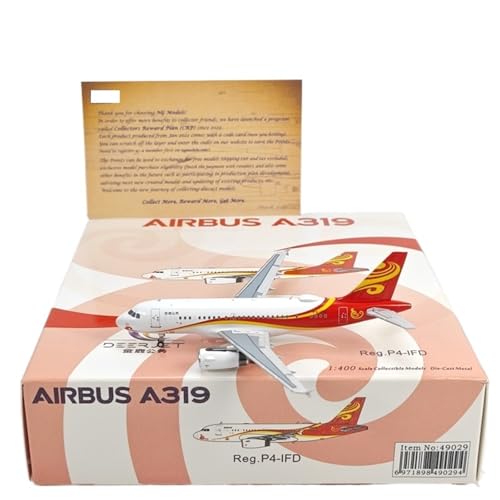 RIVPAHGQ Replika Flugzeugmodelle 1:400 Miniatur-Flugzeug-Sammlerstücke Für HNA Group Deer Jet A319CJ P4-IFD Maßstab Statischer Flugzeug-Modellbausatz Vorgefertigte Luftfahrzeug Modelle von RIVPAHGQ
