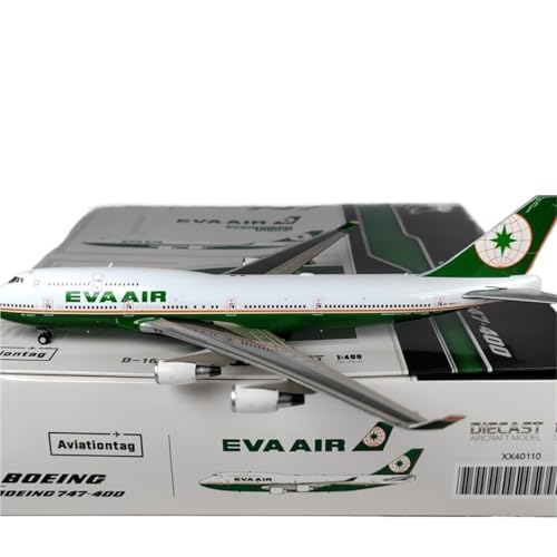 RIVPAHGQ Replika Flugzeugmodelle 1:400 Miniatur-Flugzeug-Sammlerstücke XX40110 Für Eva Air B747-400 B-16411 Maßstab-Flugzeugmodellbausatz Vorgefertigte Luftfahrzeug Modelle(White) von RIVPAHGQ