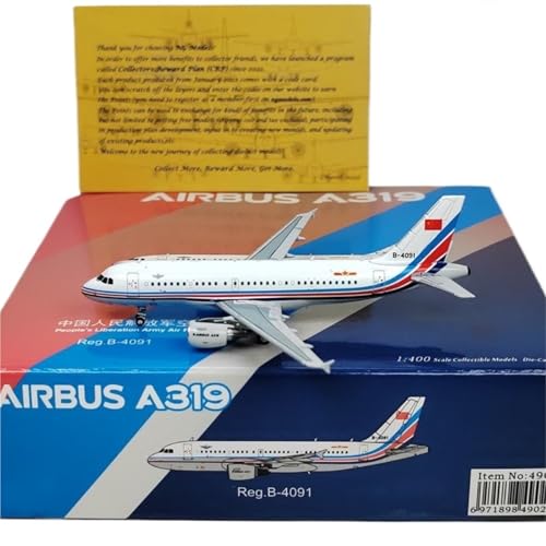 RIVPAHGQ Replika Flugzeugmodelle 1:400 Miniaturflugzeug Für PLAAF Chinesische Luftwaffe A319 B-4090 B-4091 B-4092 Flugzeugmodellbausatz Vorgefertigte Luftfahrzeug Modelle(White B) von RIVPAHGQ
