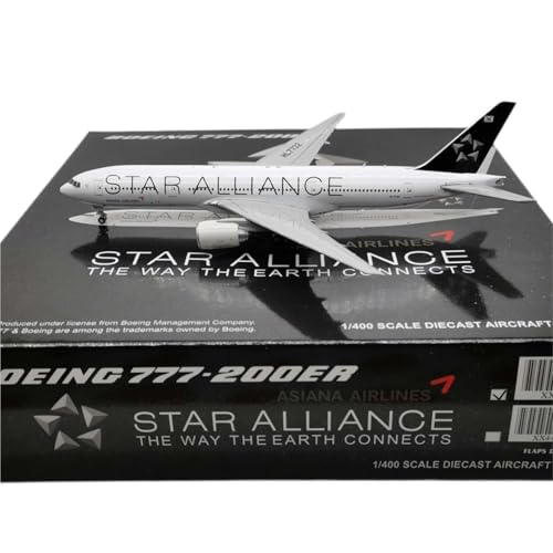 RIVPAHGQ Replika Flugzeugmodelle 1:400 Modellflugzeug Für Asiana Airlines B777-200ER HL7732 Klappen Ausgefahren Version Hochdetailliertes Modellflugzeug Vorgefertigte Luftfahrzeug Modelle von RIVPAHGQ