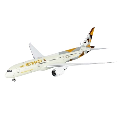 RIVPAHGQ Replika Flugzeugmodelle 15 cm 1:400 Verkehrsflugzeugmodell for Etihad Airways B787-9 A6-BLM A6-BLZ, Metalldruckgussflugzeug Mit Displayhalterung Vorgefertigte Luftfahrzeug Modelle(A6-BLZ) von RIVPAHGQ