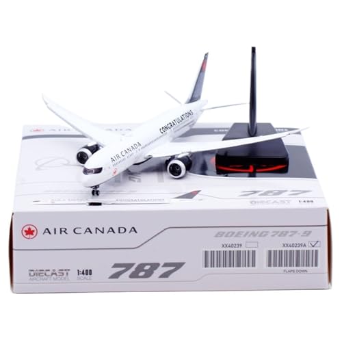 RIVPAHGQ Replika Flugzeugmodelle 15CM 1/400 Maßstab Miniaturmodell Sammlerflugzeug for Air Canada B787-9 C-FVNB Metallflugzeugreplik Vorgefertigte Luftfahrzeug Modelle(Flap) von RIVPAHGQ