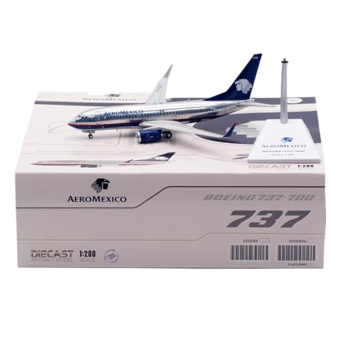 RIVPAHGQ Replika Flugzeugmodelle 16 cm Miniatur Zivilen Verkehrsflugzeug 1/200 for Aeromexico for Boeing B737-700 XA-CAM Klappen Statische Flugzeugmodelle Vorgefertigte Luftfahrzeug Modelle(Regular) von RIVPAHGQ