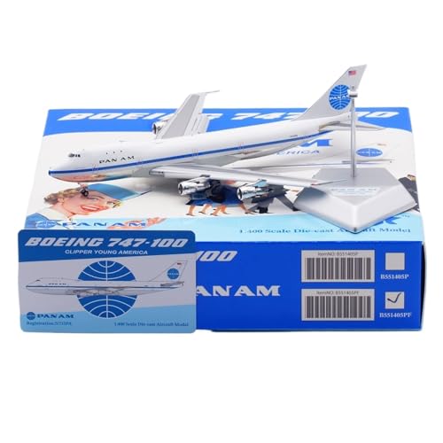 RIVPAHGQ Replika Flugzeugmodelle 17 cm Miniatur Zivilflugzeug 1/400 for Pan Am for Boeing B747-100 N733PA Klappe Statische Flugzeugmodelle Vorgefertigte Luftfahrzeug Modelle von RIVPAHGQ