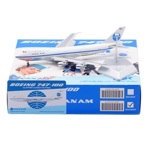 RIVPAHGQ Replika Flugzeugmodelle 17 cm Miniatur Zivilflugzeug 1/400 for Pan Am for Boeing B747-100 N735PA Klappe Statische Flugzeugmodelle Vorgefertigte Luftfahrzeug Modelle von RIVPAHGQ