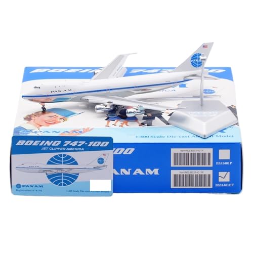 RIVPAHGQ Replika Flugzeugmodelle 17 cm Miniatur Zivilflugzeug 1/400 for Pan Am for Boeing B747-100 N747PA Klappe Statische Flugzeugmodelle Vorgefertigte Luftfahrzeug Modelle(B747-100 A) von RIVPAHGQ