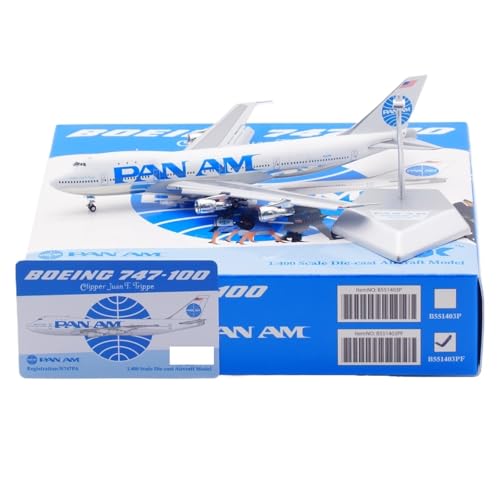 RIVPAHGQ Replika Flugzeugmodelle 17 cm Miniatur Zivilflugzeug 1/400 for Pan Am for Boeing B747-100 N747PA Klappe Statische Flugzeugmodelle Vorgefertigte Luftfahrzeug Modelle(B747-100 B) von RIVPAHGQ