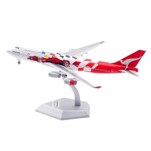 RIVPAHGQ Replika Flugzeugmodelle 17CM Boutique Miniaturflugzeug 1:400 for Qantas B747-400 VH-OJC F1-Lackierung Maßstabmodell Simulationsflugzeug Vorgefertigte Luftfahrzeug Modelle(Flap) von RIVPAHGQ