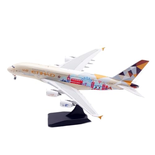RIVPAHGQ Replika Flugzeugmodelle 18 cm Exquisites Fertiges Flugzeugmodell 1/200 for Etihad Airways for Airbus 380 A6-APE A6-APD Flugzeugreplik Vorgefertigte Luftfahrzeug Modelle(A6-APE) von RIVPAHGQ