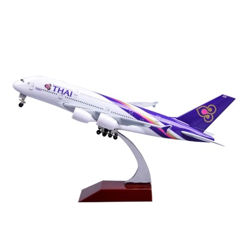 RIVPAHGQ Replika Flugzeugmodelle 18 cm Große Sammler-Flugzeugrepliken Aus Metall, Thai Airways for Airbus A380, 1:400, Simulationsflugzeugmodell Vorgefertigte Luftfahrzeug Modelle von RIVPAHGQ