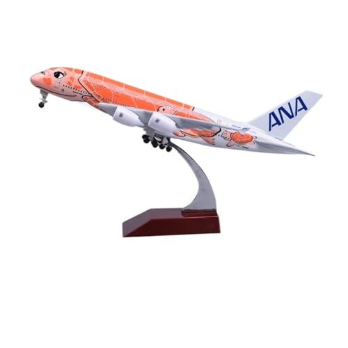 RIVPAHGQ Replika Flugzeugmodelle 18 cm Modellflugzeug Im Maßstab 1:400 for ANA A380 Flying Turtle Flugzeugmodell Zivilluftfahrt-Frachtflugzeug Vorgefertigte Luftfahrzeug Modelle(Orange) von RIVPAHGQ