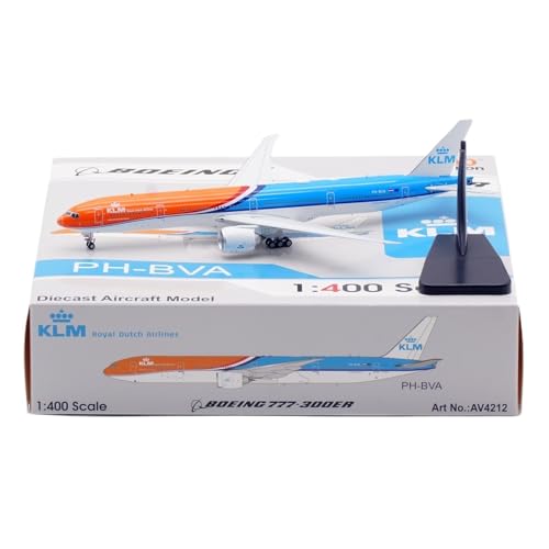 RIVPAHGQ Replika Flugzeugmodelle 18CM Boutique-Legierung Flugzeug Replik 1:400 for KLM B777-300ER PH-BVA Maßstab Zivilflugzeugmodelle Mit Ständer Vorgefertigte Luftfahrzeug Modelle von RIVPAHGQ