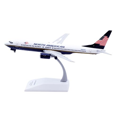 RIVPAHGQ Replika Flugzeugmodelle 18CM Maßstab Fertigmodell Sammlerflugzeug 1/200 for North American Airlines B737-800 N802NA Flugzeug Miniatur Vorgefertigte Luftfahrzeug Modelle von RIVPAHGQ