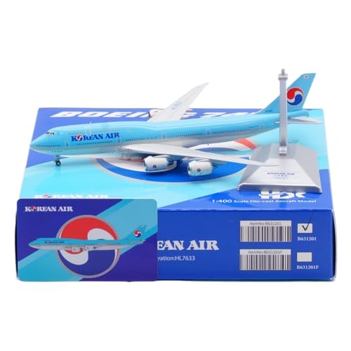 RIVPAHGQ Replika Flugzeugmodelle 19 cm Boutique-Simulation Zivilflugzeug 1/400 for Korean Air for Boeing B747-8I HL7633 Maßstab Legierung Flugzeugmodell Vorgefertigte Luftfahrzeug Modelle(Regular) von RIVPAHGQ