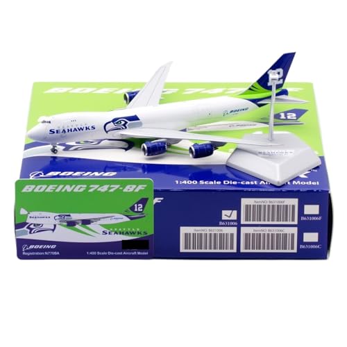 RIVPAHGQ Replika Flugzeugmodelle 19CM Boutique Miniaturflugzeug 1:400 for Seattle Airlines B747-8F N770BA N841BA Frachtflugzeug Modellflugzeug Vorgefertigte Luftfahrzeug Modelle(N770BA) von RIVPAHGQ
