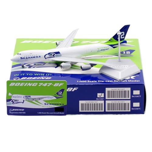 RIVPAHGQ Replika Flugzeugmodelle 19CM Boutique Miniaturflugzeug 1:400 for Seattle Airlines B747-8F N770BA N841BA Frachtflugzeug Modellflugzeug Vorgefertigte Luftfahrzeug Modelle(N841BA) von RIVPAHGQ