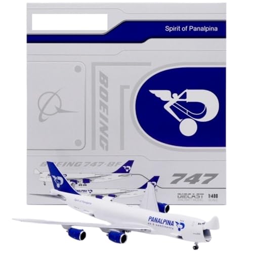 RIVPAHGQ Replika Flugzeugmodelle 19CM Feine Druckguss-Replik Flugzeugmodell 1:400 for Panalpina B747-8F N850GT Maßstab Legierung Flugzeug Vorgefertigte Luftfahrzeug Modelle von RIVPAHGQ