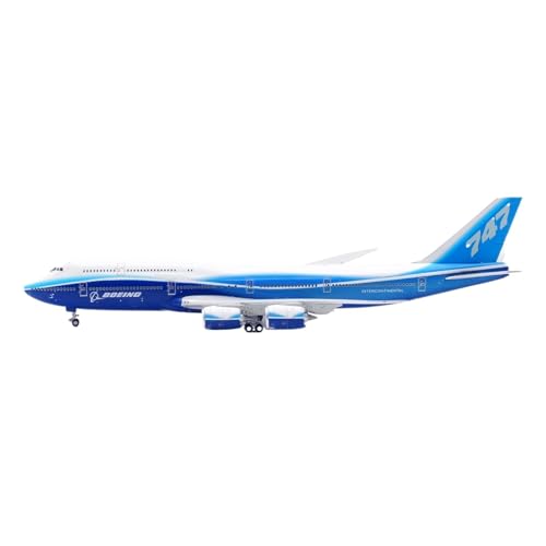 RIVPAHGQ Replika Flugzeugmodelle 19CM Simulation Flugzeug Modell 1:400 for Boeing B747-8 Blau Prototyp Skala Druckguss Flugzeug Vorgefertigte Luftfahrzeug Modelle(Flap) von RIVPAHGQ