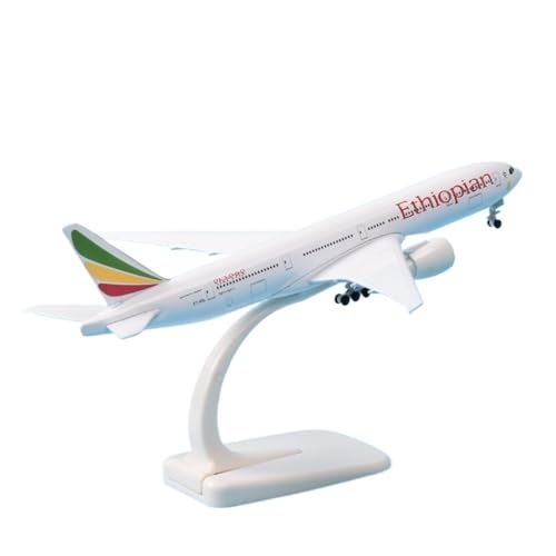 RIVPAHGQ Replika Flugzeugmodelle 20 cm Metalldruckguss-Modellflugzeug Im Maßstab 1/400 for Ethiopian Airlines-Passagierflugzeugmodell for Boeing 777 Vorgefertigte Luftfahrzeug Modelle von RIVPAHGQ