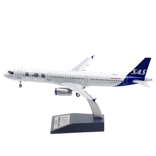RIVPAHGQ Replika Flugzeugmodelle 22CM 1/200 Maßstab Hochdetailliertes Flugzeugmodell Für Scandinavian Airlines A321 OY-KBH Druckgussflugzeug Miniatur Vorgefertigte Luftfahrzeug Modelle von RIVPAHGQ
