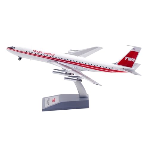 RIVPAHGQ Replika Flugzeugmodelle 23CM Boutique Miniatur Flugzeug 1:200 for TWA for Boeing B707-300 N18710 Skala Modell Simulation Flugzeug Vorgefertigte Luftfahrzeug Modelle von RIVPAHGQ