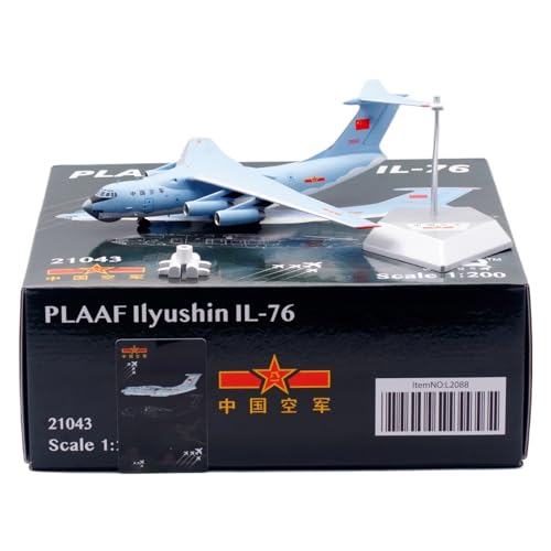 RIVPAHGQ Replika Flugzeugmodelle 23CM Exquisites Transportflugzeug Im Maßstab 1:200 Il-76 Der Chinesischen Luftwaffe 21041 21042 21043 Flugzeug-Militärmodell Vorgefertigte Luftfahrzeug Modelle(21043) von RIVPAHGQ