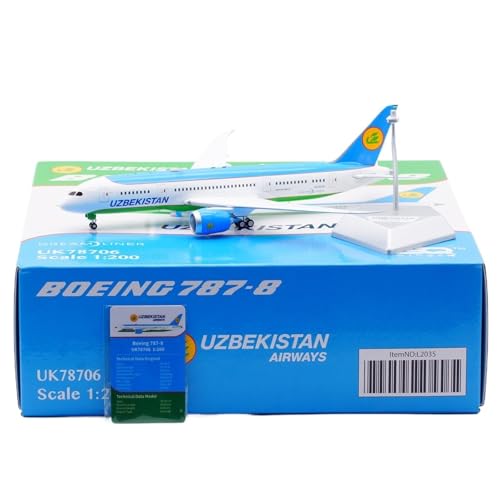RIVPAHGQ Replika Flugzeugmodelle 27 cm Boutique-Flugzeugrepliken Im Maßstab 1/200 for Usbekistan B787-8 UK78701 Druckguss-Flugzeug-Sammelmodelle Vorgefertigte Luftfahrzeug Modelle(UK78706) von RIVPAHGQ