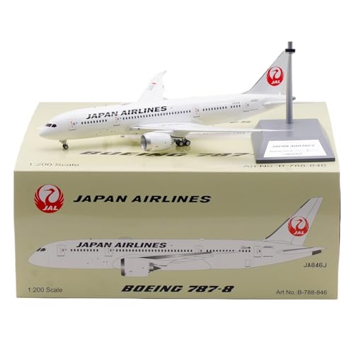 RIVPAHGQ Replika Flugzeugmodelle 27 cm Boutique Simulation Zivilflugzeug 1/200 for Japan Airlines B787-8 JA846J Maßstab Legierung Flugzeugmodell Vorgefertigte Luftfahrzeug Modelle von RIVPAHGQ