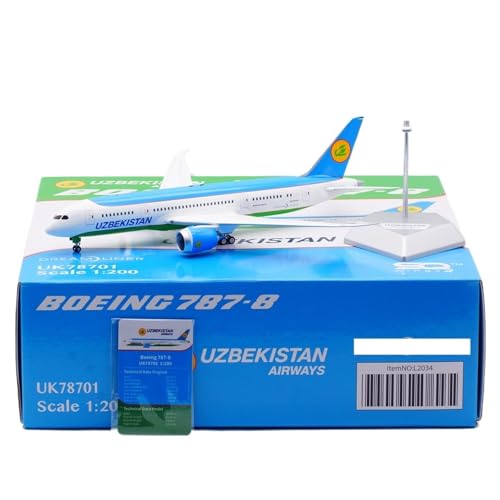 RIVPAHGQ Replika Flugzeugmodelle 27CM Boutique Hohe Simulation Skala Flugzeug 1:200 for Usbekistan B787-8 UK78701 UK78706 Flugzeug Modell Vorgefertigte Luftfahrzeug Modelle(UK78701) von RIVPAHGQ
