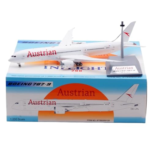 RIVPAHGQ Replika Flugzeugmodelle 31 cm Miniatur Zivilflugzeug 1/400 for Austrian Airlines for Boeing B787-9 OE-LPL Statische Flugzeugmodelle Vorgefertigte Luftfahrzeug Modelle von RIVPAHGQ