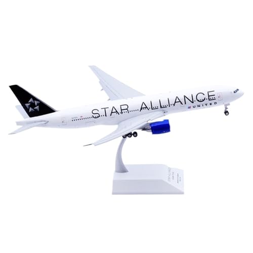 RIVPAHGQ Replika Flugzeugmodelle 31 cm for United Airlines B777-200ER N218UA Klappen Desktop-Display Metallmodell Maßstab 1:200 Druckguss-Flugzeugreplik Vorgefertigte Luftfahrzeug Modelle(Flap) von RIVPAHGQ