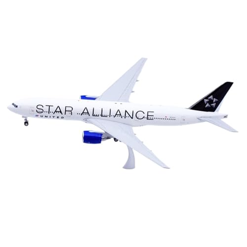 RIVPAHGQ Replika Flugzeugmodelle 31 cm for United Airlines B777-200ER N218UA Klappen Desktop-Display Metallmodell Maßstab 1:200 Druckguss-Flugzeugreplik Vorgefertigte Luftfahrzeug Modelle(Regular) von RIVPAHGQ