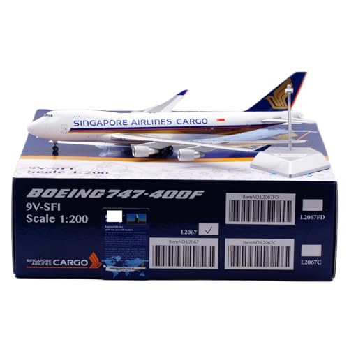 RIVPAHGQ Replika Flugzeugmodelle 35 cm Boutique Zivilflugzeug 1/200 for Singapore Airlines for Boeing B747-400F 9V-SFI Maßstab Legierung Flugzeugmodell Vorgefertigte Luftfahrzeug Modelle(Regular) von RIVPAHGQ