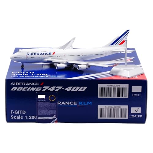 RIVPAHGQ Replika Flugzeugmodelle 35 cm Flugzeugnachbildung Im Maßstab 1:200 for Air France B747-400 F-GITH F-GITD Flugzeugmodell Aus Druckgusslegierung Vorgefertigte Luftfahrzeug Modelle(L2071 Flap) von RIVPAHGQ